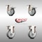 Service Caster 4 Inch 316SS Thermoplastic Rubber Swivel Plate Caster Lock Brake 2 Rigid, 2PK SCC-SS316TTL20S414-TPRB-2-R-2 - alternate 4